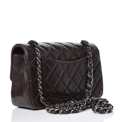 Chanel Lambskin Quilted Mini Rectangular Flap Dark Brown 3 of 17