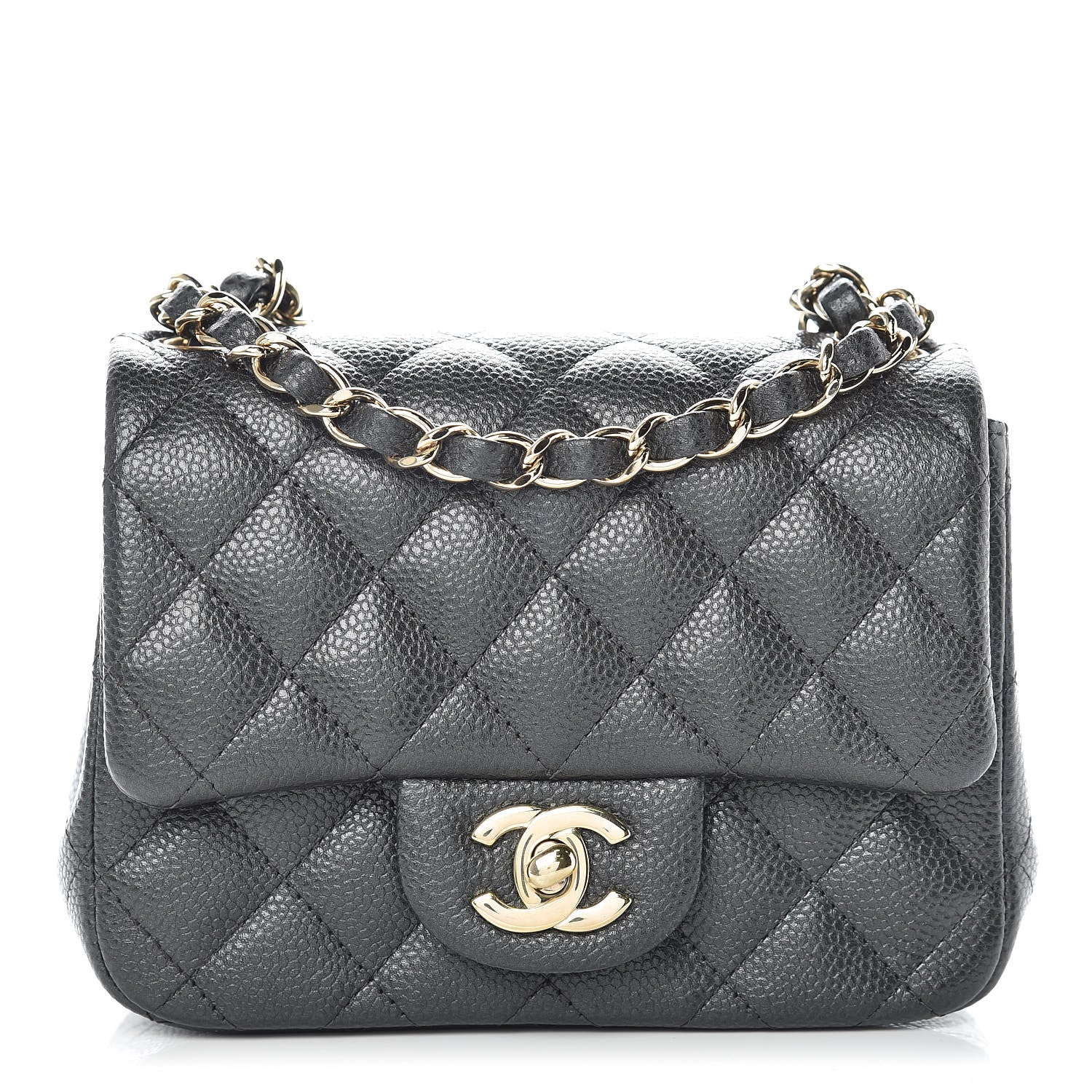 Chanel Caviar Quilted Mini Square Flap Dark Grey 1 of 9