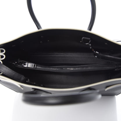 Saint Laurent Grained Calfskin Topstitch Small Sac De Jour Black Porcelain 6 of 9