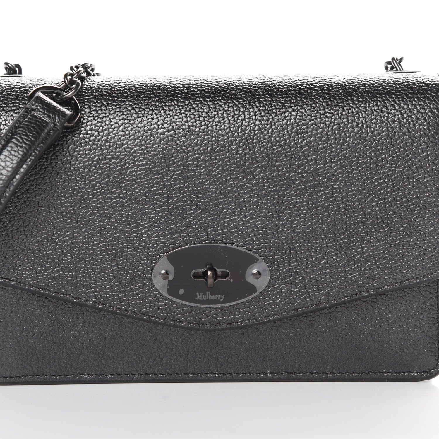 Mulberry Metallic Small Grain Calfskin Small Darley Gunmetal 8 of 10