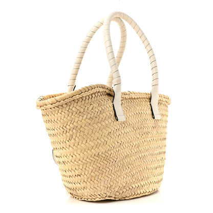 Chloe Raffia Grain Calfskin Medium Marcie Basket White 3 of 13
