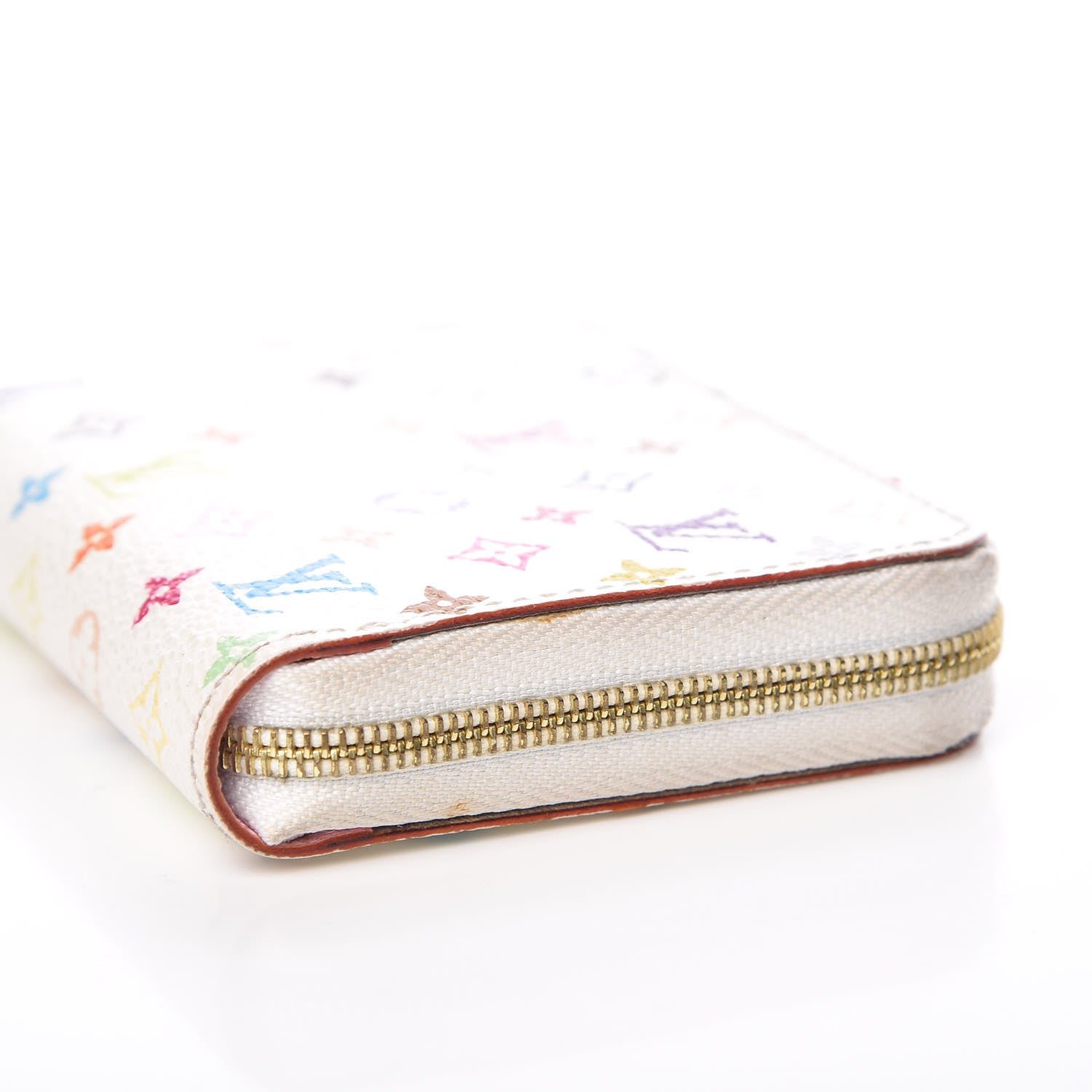 Louis Vuitton Monogram Multicolor Zippy Coin Purse Wallet White Litchi 9 of 12