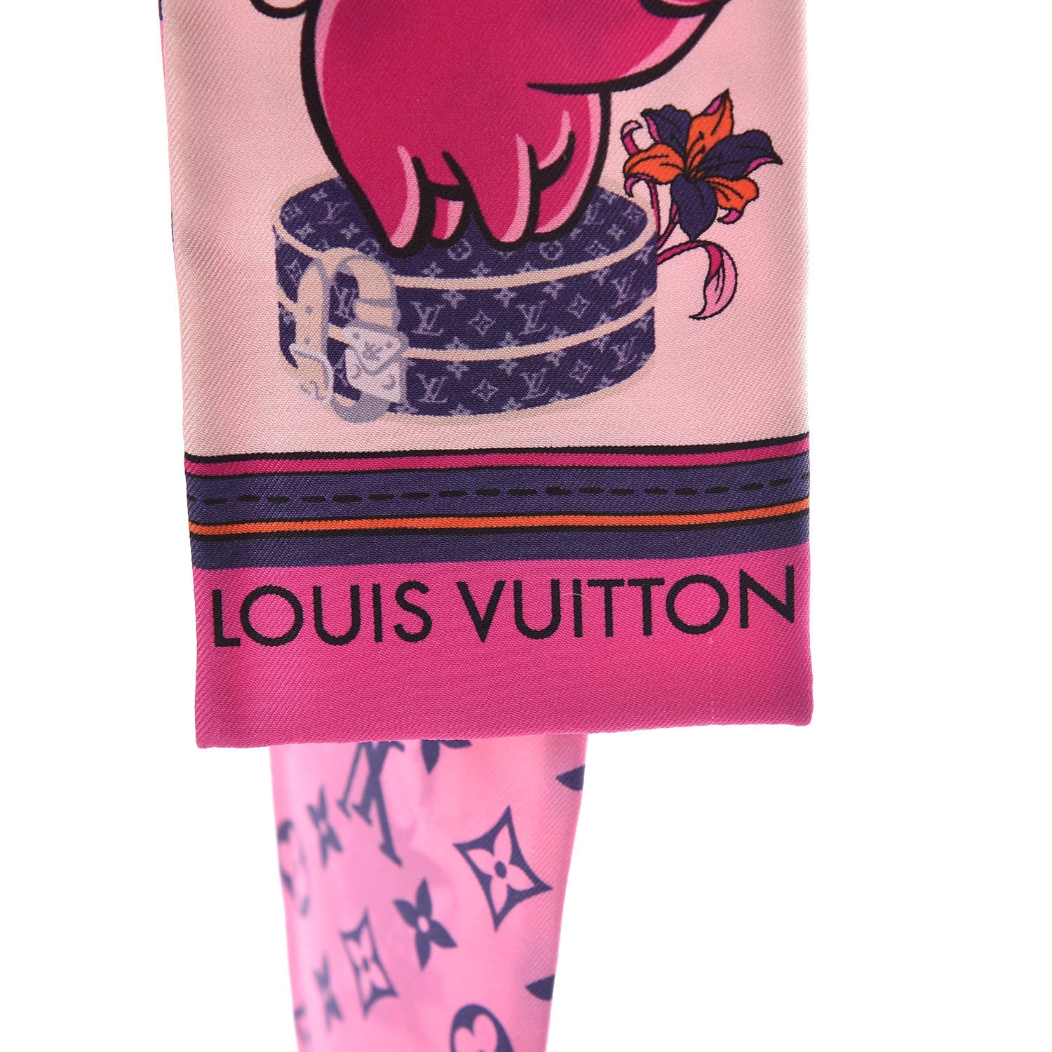 Louis Vuitton Silk Monogram Superstition Bandeau Rose 3 of 4