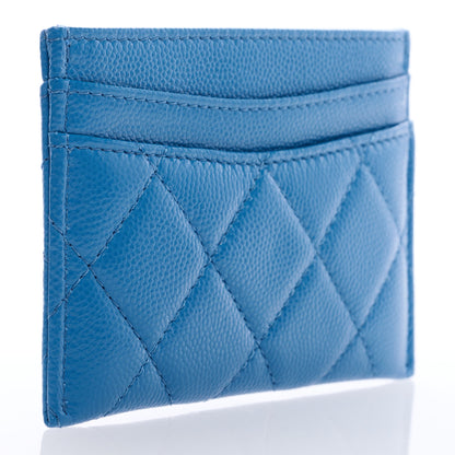 Chanel Caviar Quilted Card Holder Blue 3 of 8