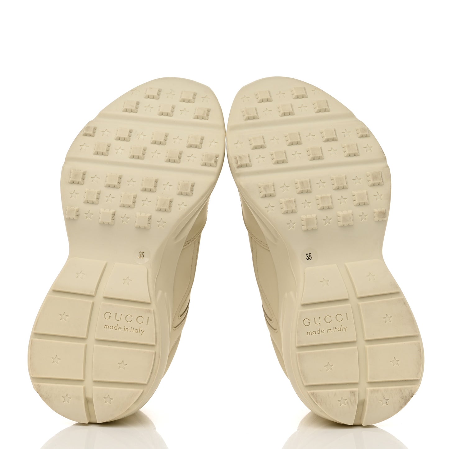 Calfskin Logo Womens Rhyton Sneakers 35 Ivory