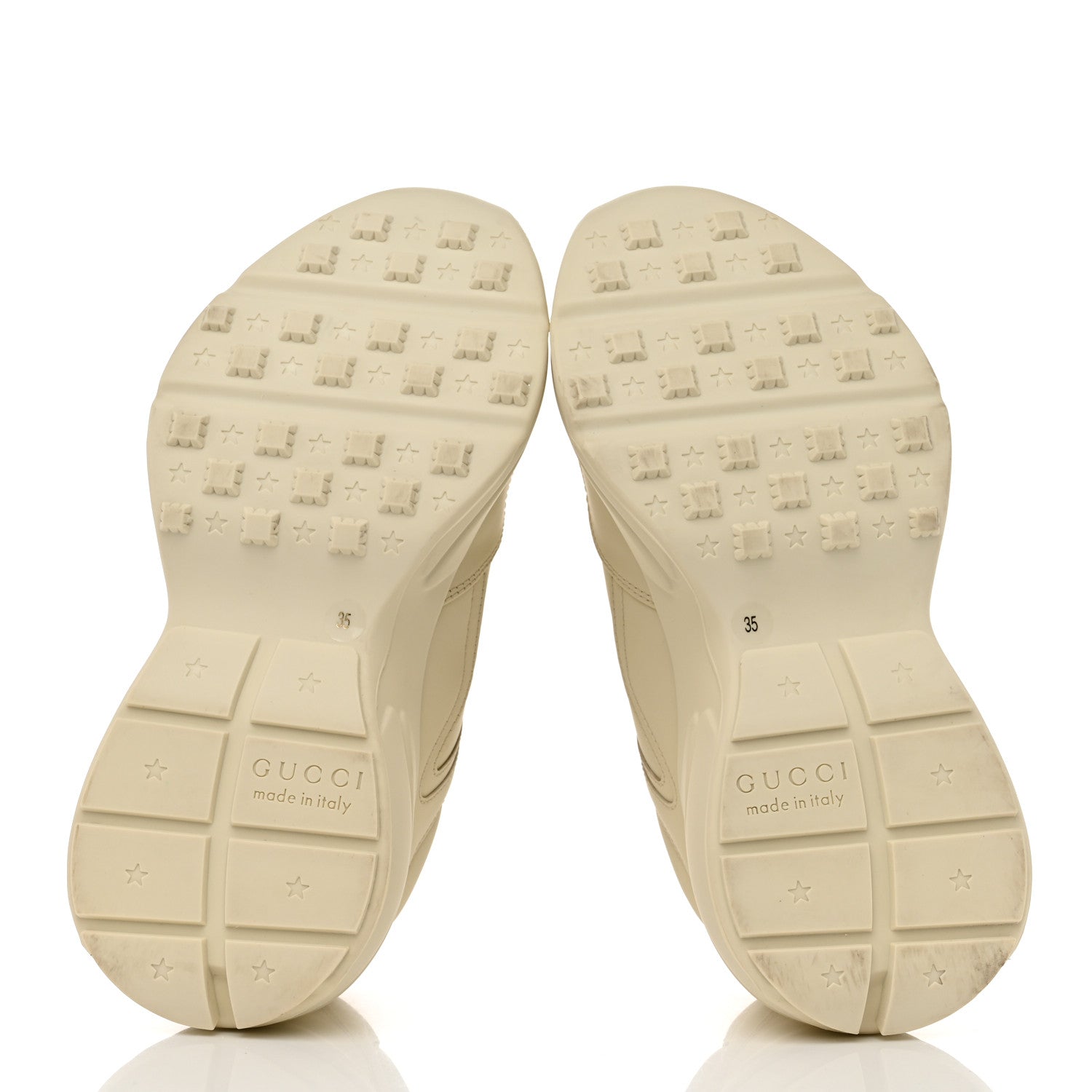 Gucci Calfskin Logo Womens Rhyton Sneakers 35 Ivory 5 of 9