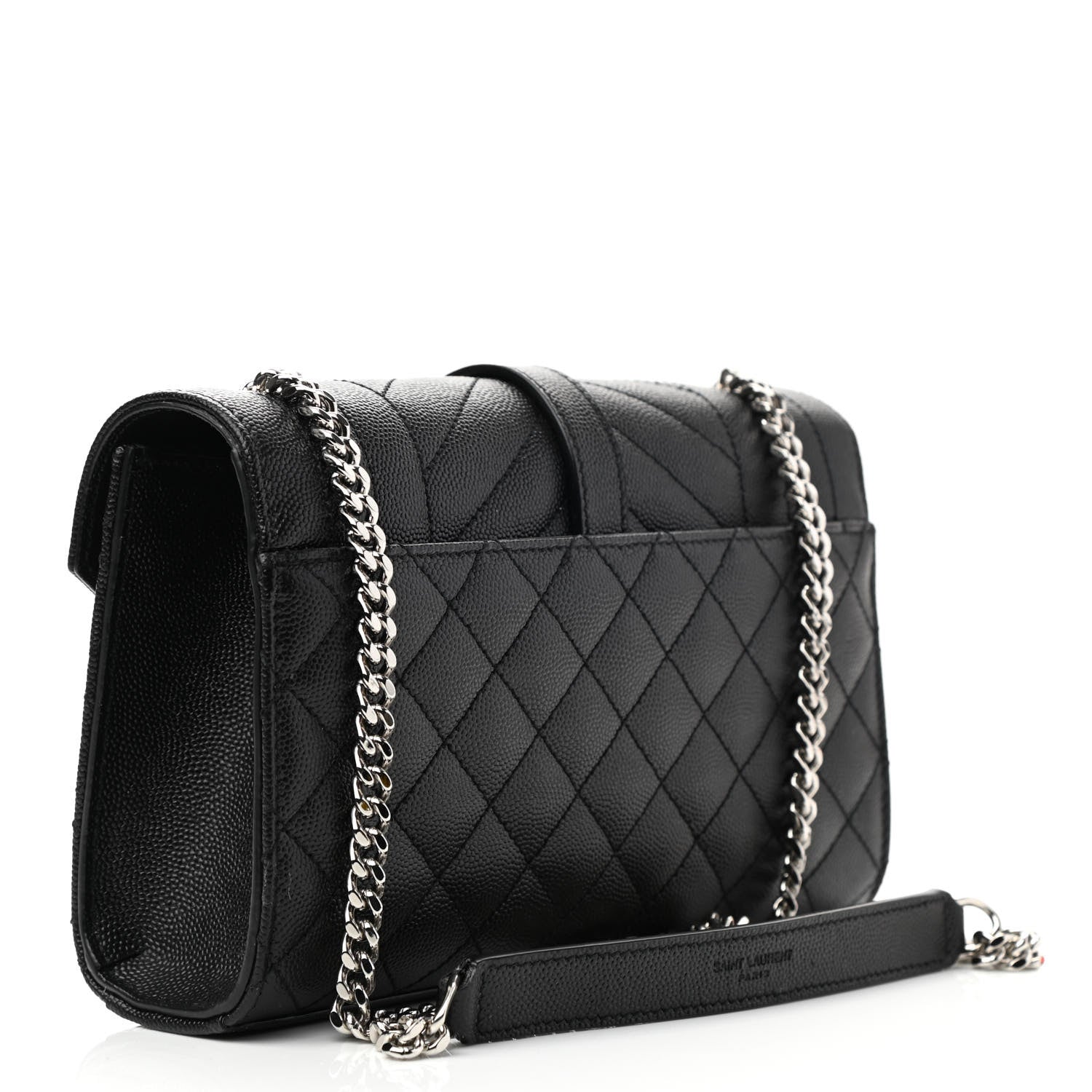 Saint Laurent Grain De Poudre Textured Mixed Matelasse Triquilt Small Monogram Satchel Black 2 of 8