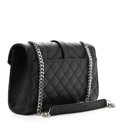 Saint Laurent Grain De Poudre Textured Mixed Matelasse Triquilt Small Monogram Satchel Black 2 of 8