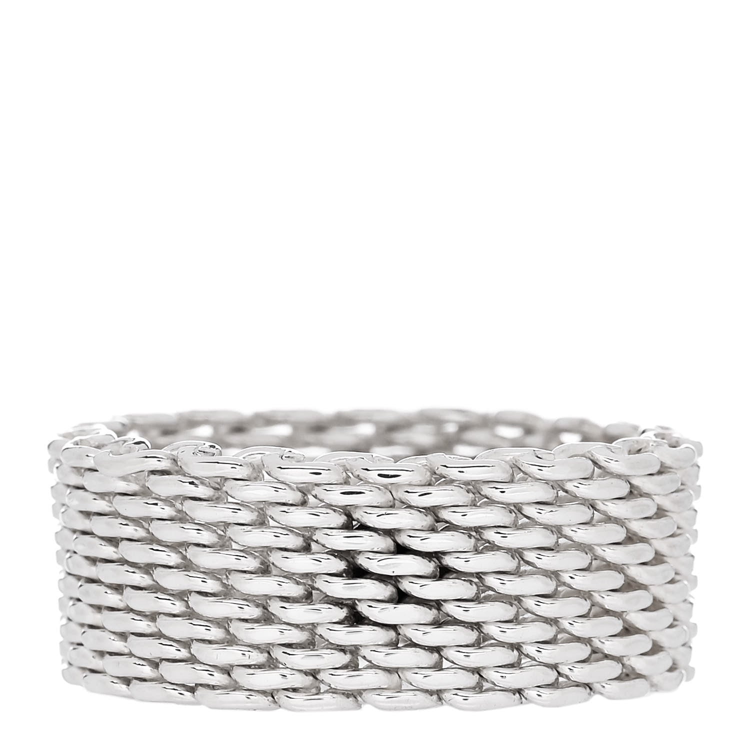 Tiffany Sterling Silver Somerset Mesh Ring 63 10.5 3 of 4