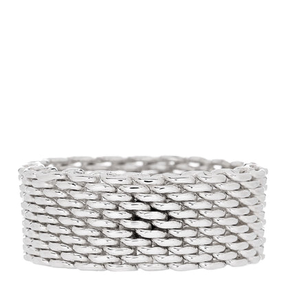 Tiffany Sterling Silver Somerset Mesh Ring 63 10.5 3 of 4