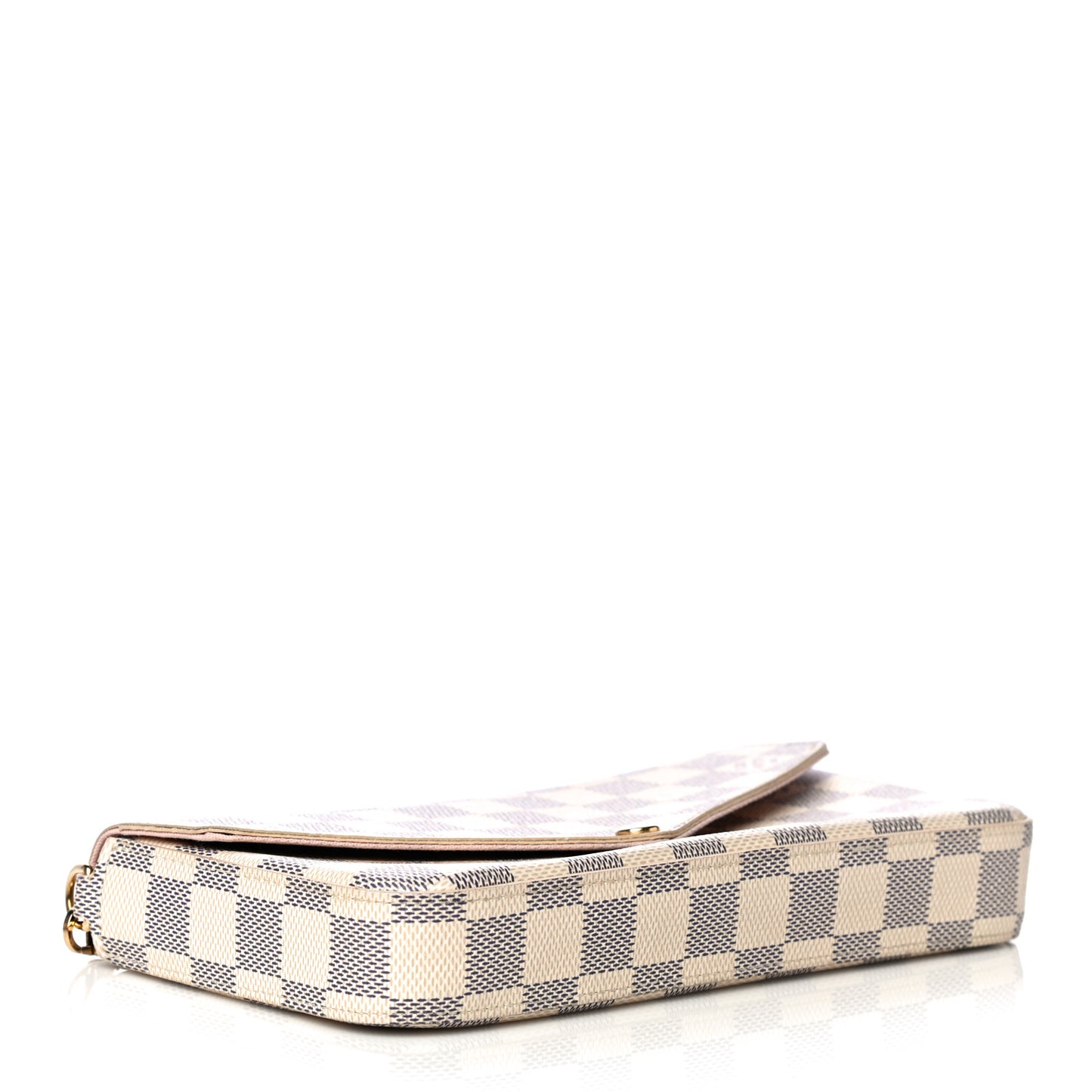 Damier Azur Pochette Felicie Chain Wallet Rose Ballerine