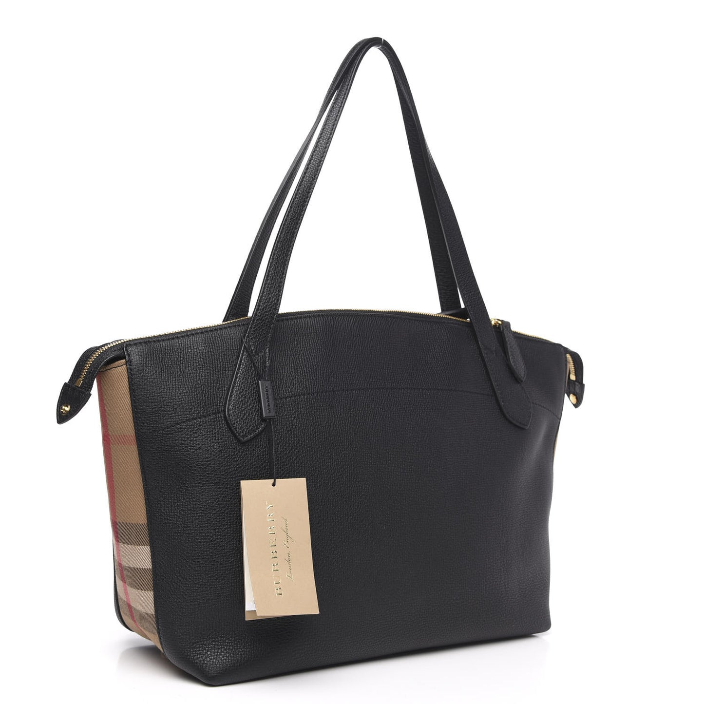 Derby Calfskin House Check Medium Welburn Tote Black