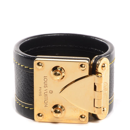 Louis Vuitton Chèvre Suhali S Lock Bracelet Small Black 1 of 7