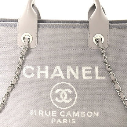 Chanel Mixed Fibers Small Deauville Tote Light Grey 7 of 9