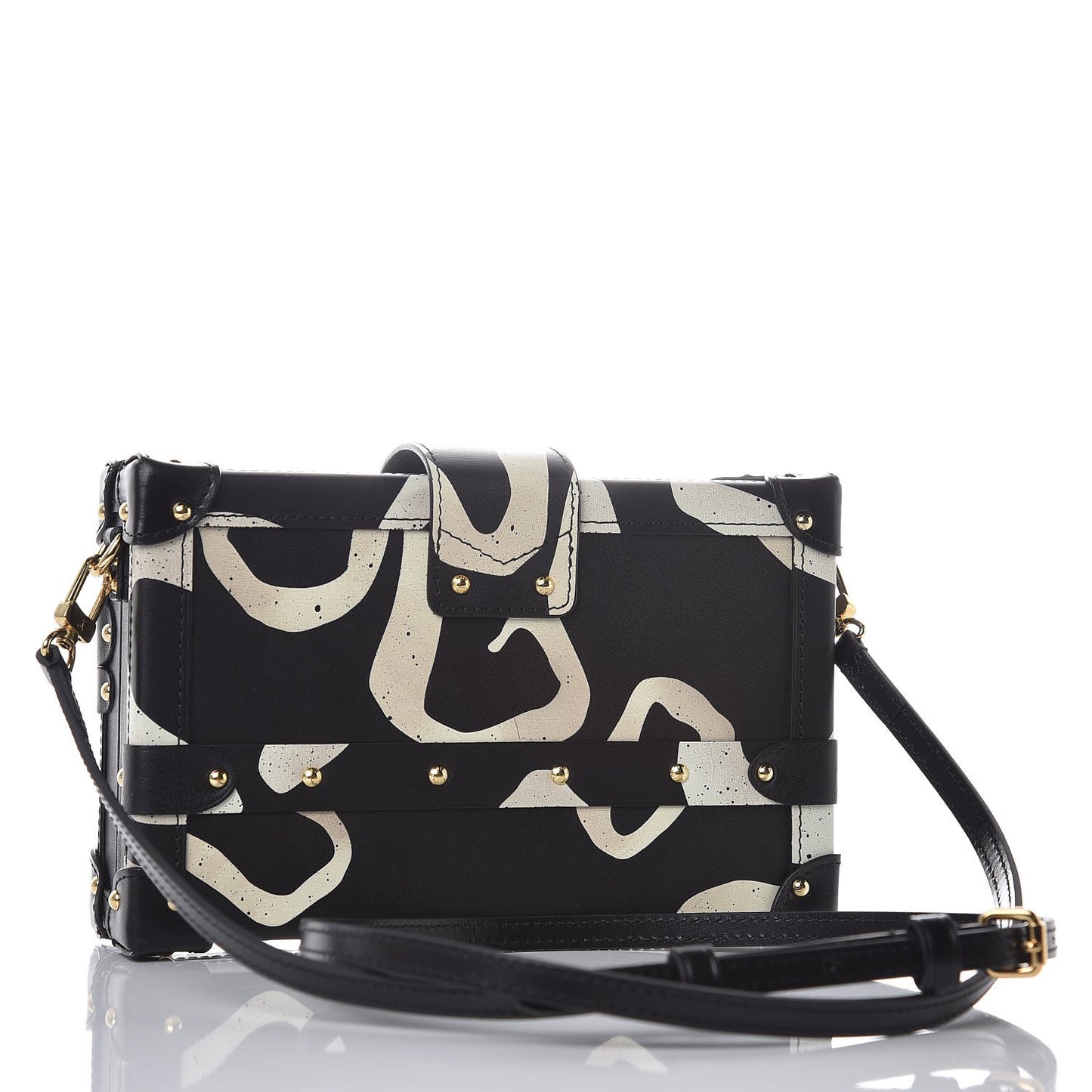 Calfskin Petite Malle Black White