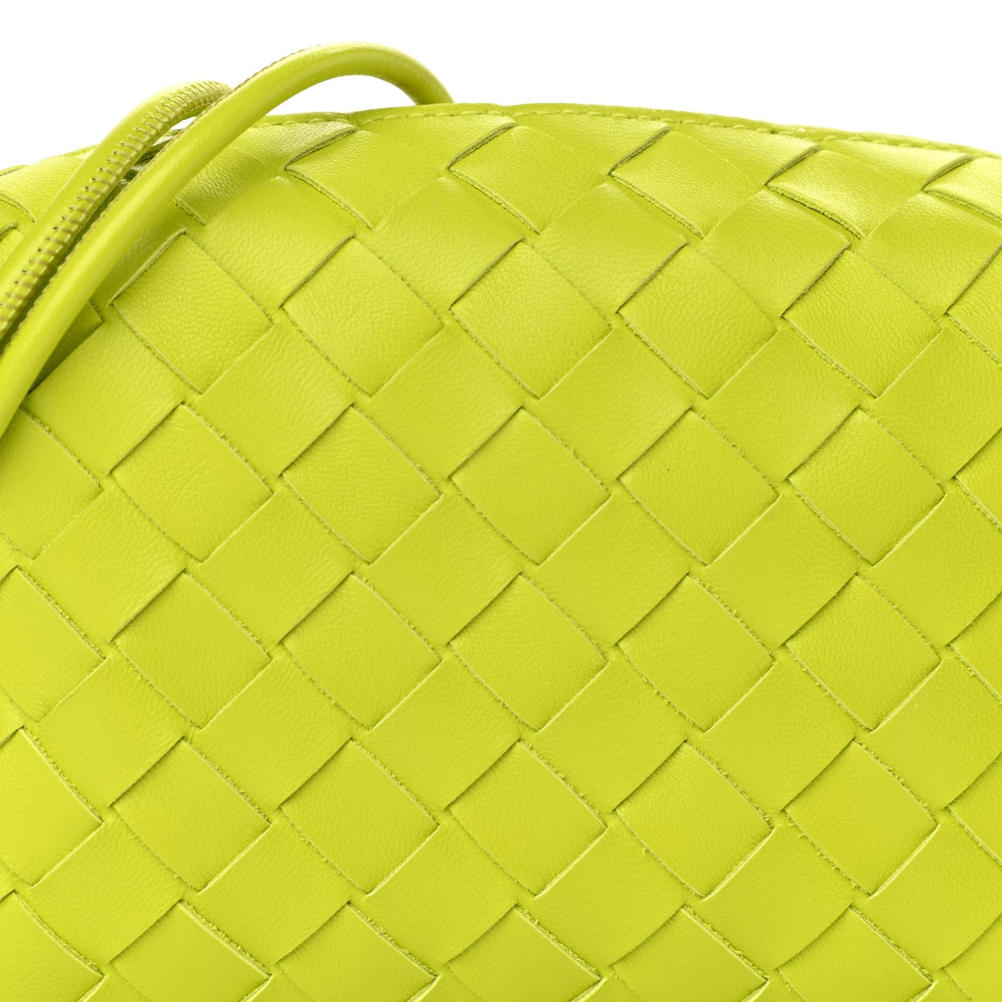 Nappa Intrecciato Mini Loop Camera Bag Acid Kiwi