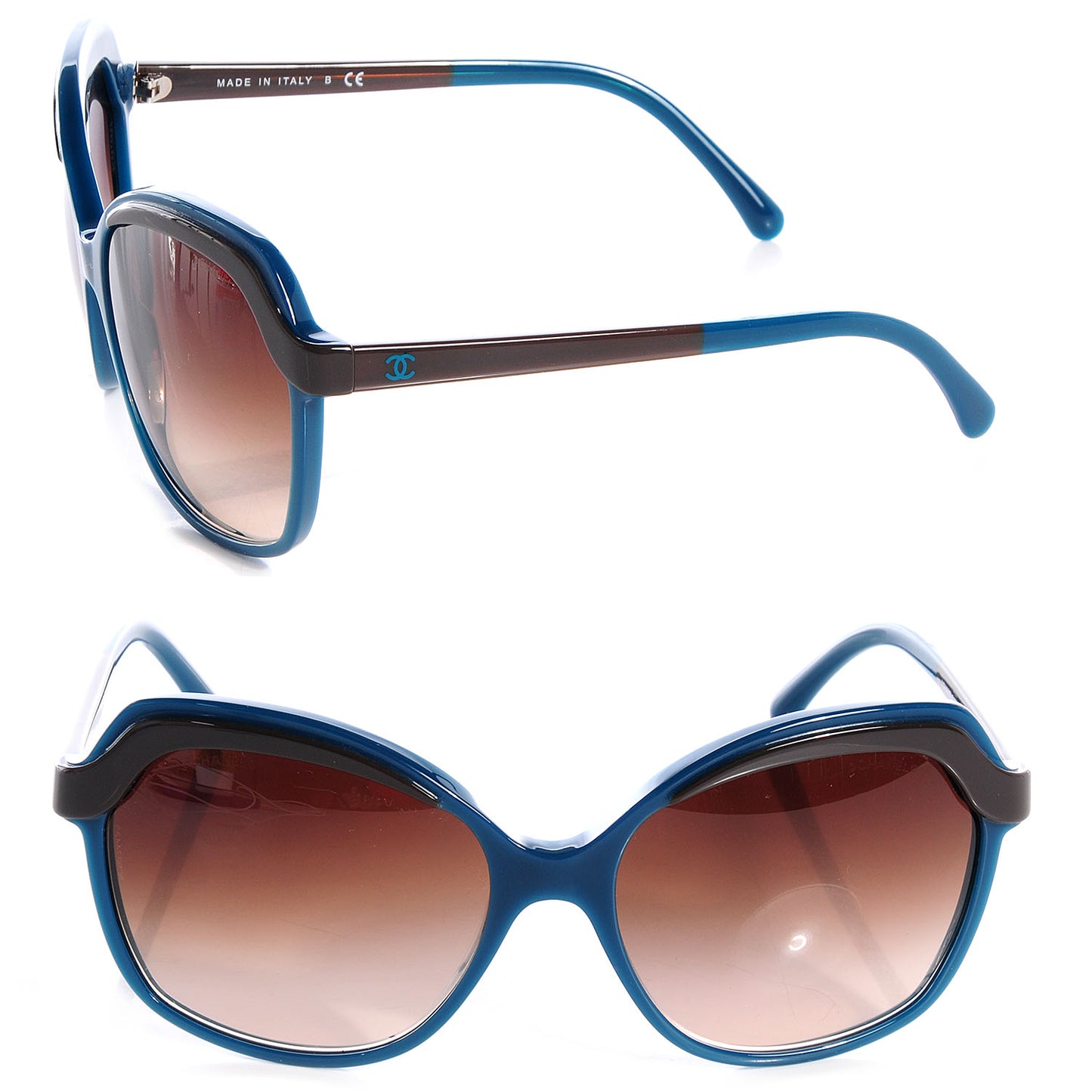 Bi-Color CC Sunglasses 5228 Blue Brown