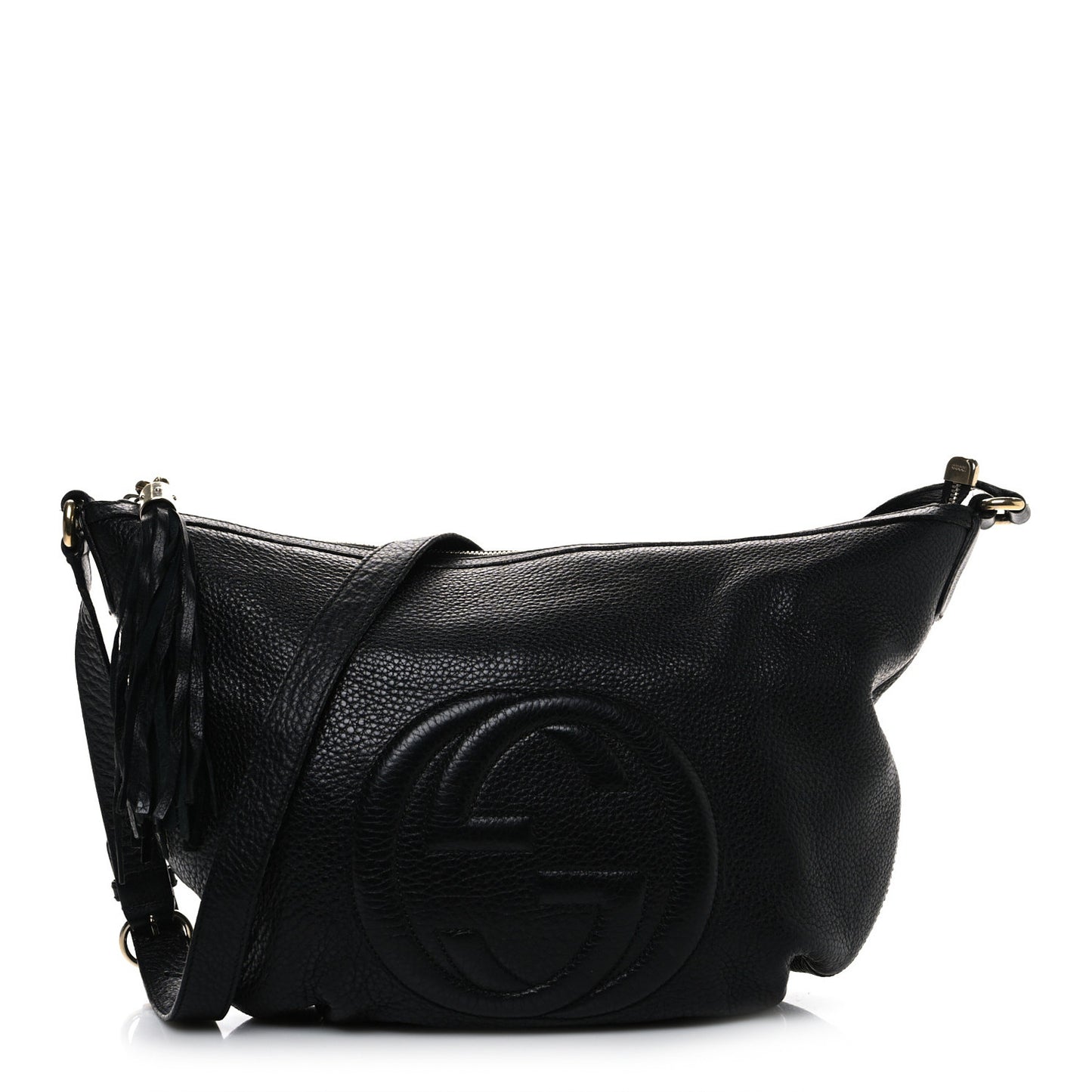Pebbled Calfskin Medium Soho Hobo Black
