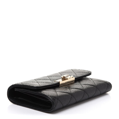 Chanel Caviar Quilted Small Golden Class Flap Wallet Black 4 of 9
