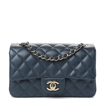 Chanel Iridescent Caviar Quilted Mini Rectangular Flap Dark Blue 1 of 10