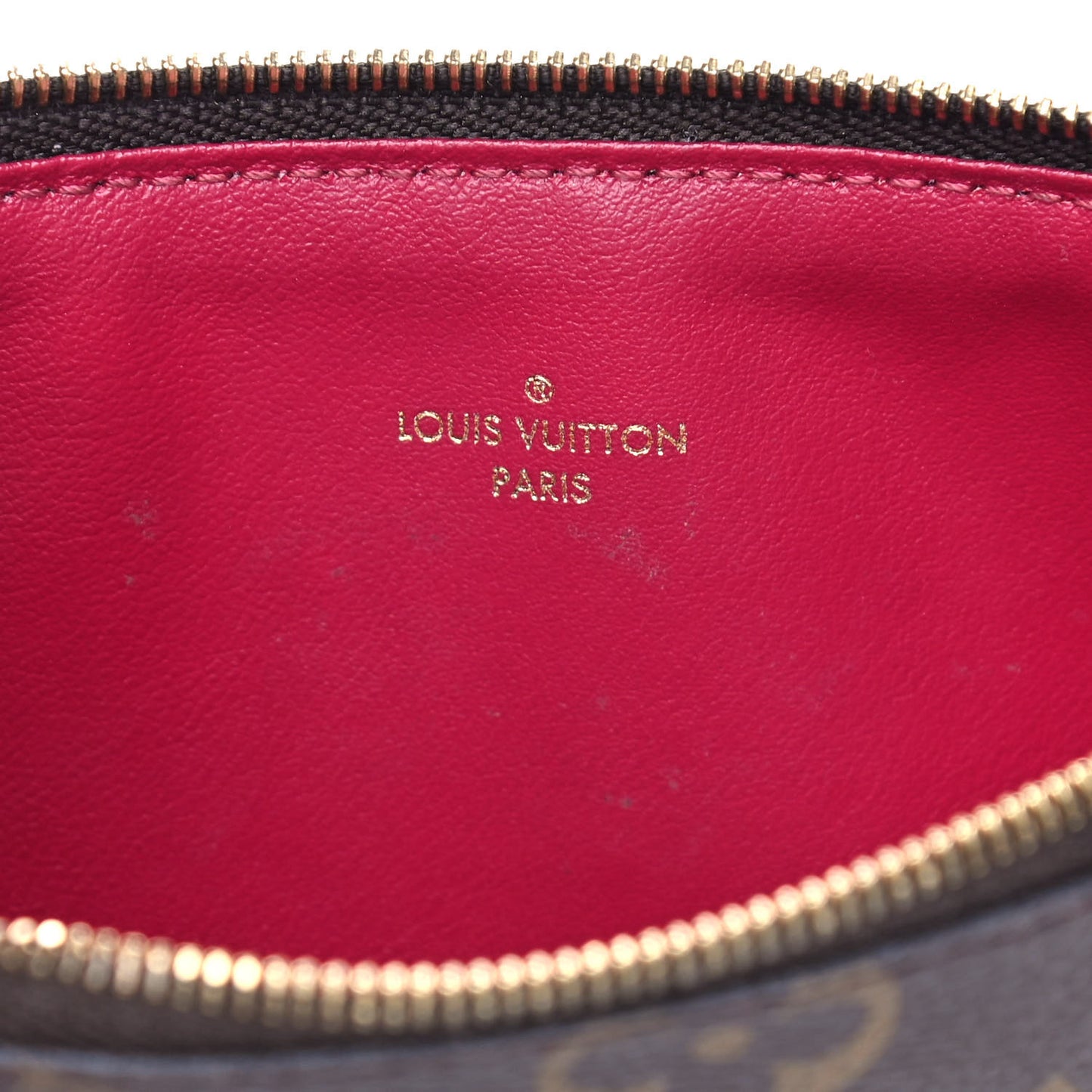 Monogram Felicie Chain Wallet Zippered Insert Fuchsia