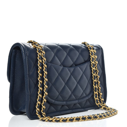 Chanel Caviar Quilted Medium Sweet Classic Flap Navy Blue 2 of 11