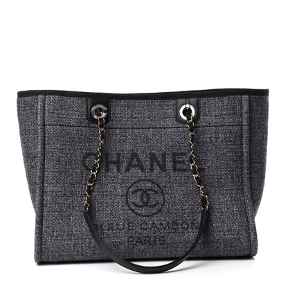 Chanel Woven Straw Raffia Small Deauville Tote Charcoal 1 of 11