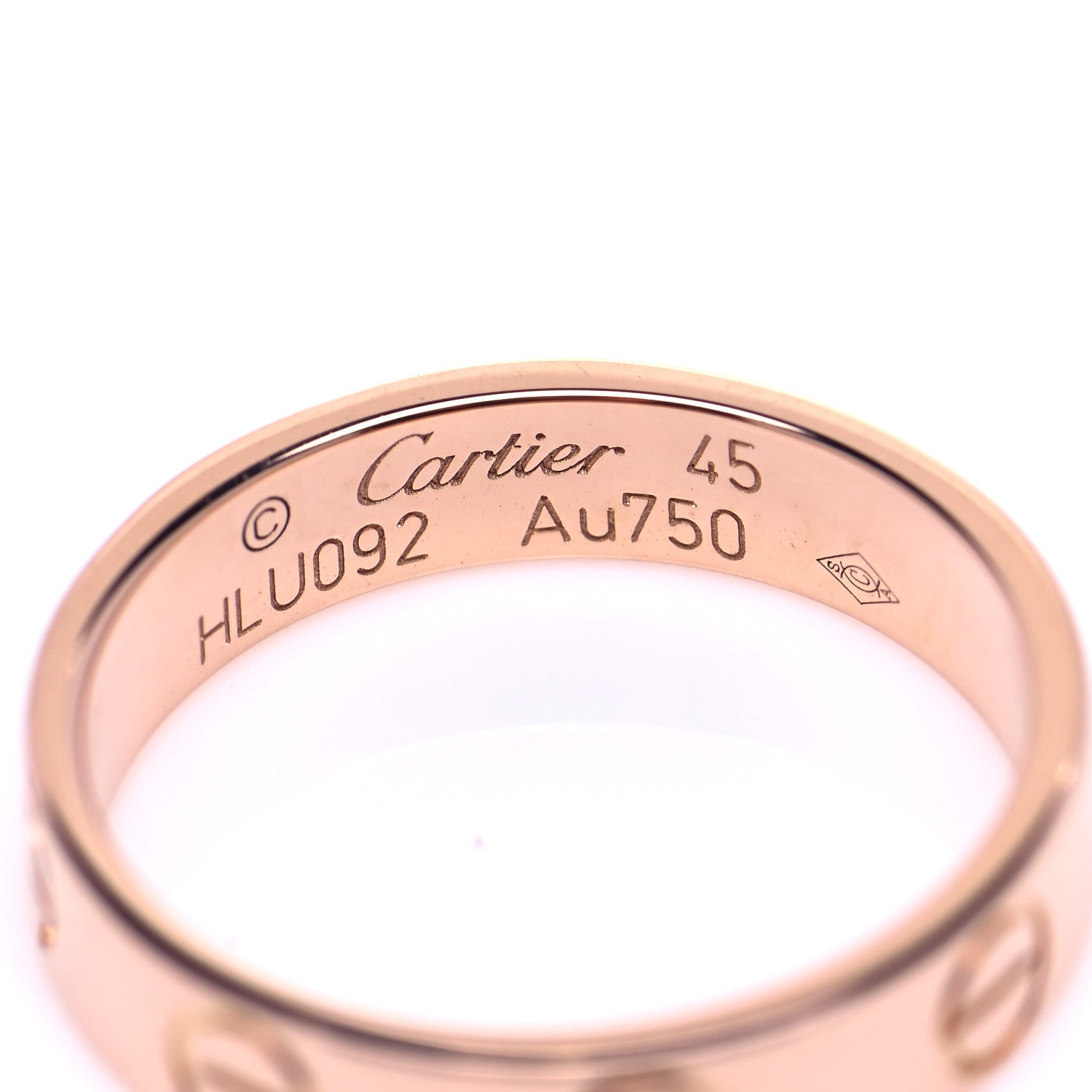 Cartier 18K Pink Gold 3.5mm LOVE Wedding Band Ring 45 3.25 4 of 4
