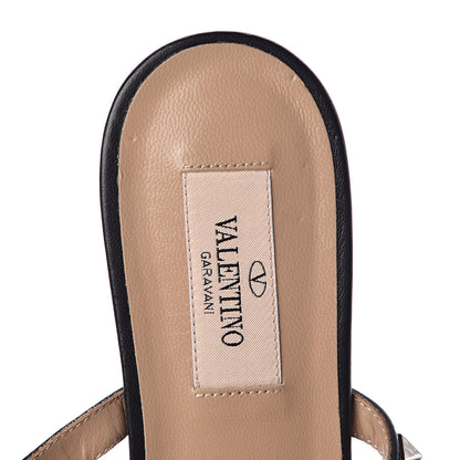 Valentino Garavani Nappa Rockstud Caged Flat Slide Sandals 37.5 Black 7 of 10