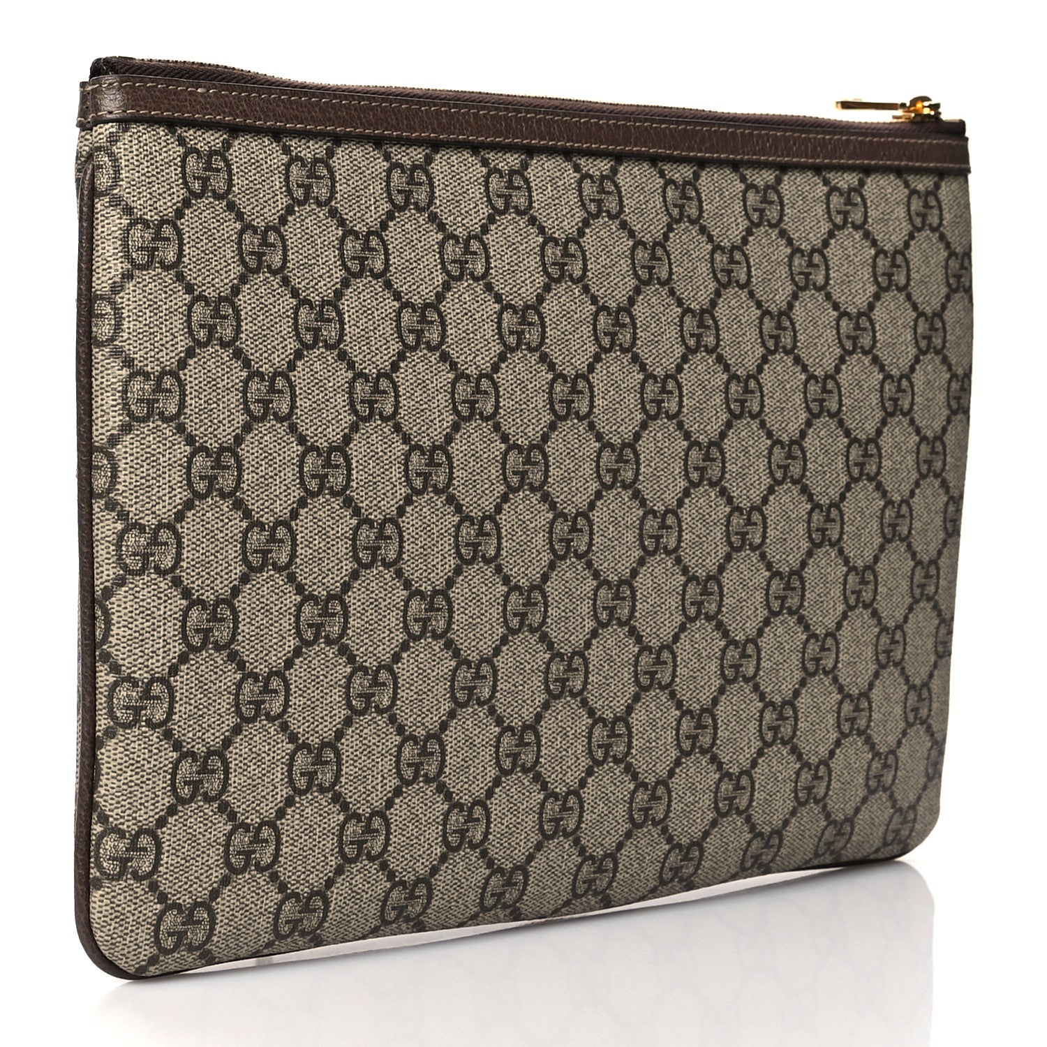 Gucci GG Supreme Monogram Large Ophidia Pouch Clutch Brown 3 of 11