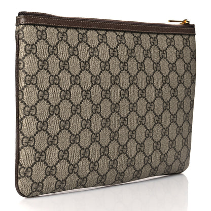 Gucci GG Supreme Monogram Large Ophidia Pouch Clutch Brown 3 of 11