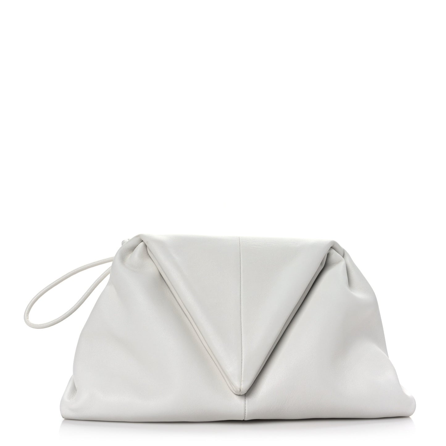 Lambskin BV Trine Clutch Bianco