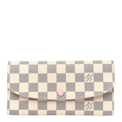 Louis Vuitton Damier Azur Emilie Wallet Rose Ballerine 1 of 4