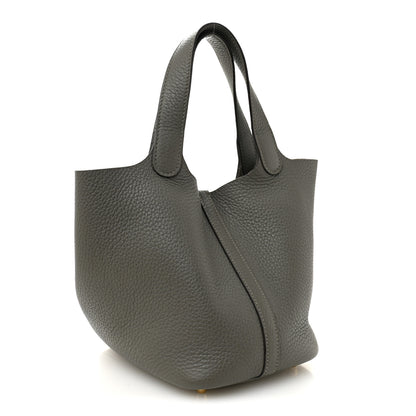 Hermes Taurillon Clemence Picotin Lock 18 PM Gris Meyer 3 of 10