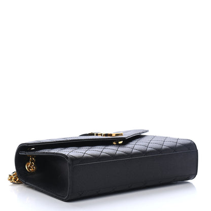Saint Laurent Grain De Poudre Textured Mixed Matelasse Triquilt Medium Monogram Satchel Black 3 of 4