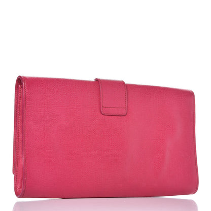 Saint Laurent Textured Calfskin Y Ligne Clutch Fuchsia 3 of 13