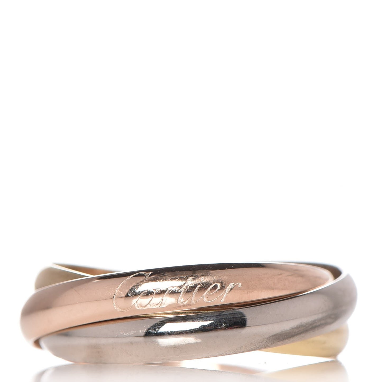 18K Pink Yellow White Gold Small Trinity Ring 53 6.25