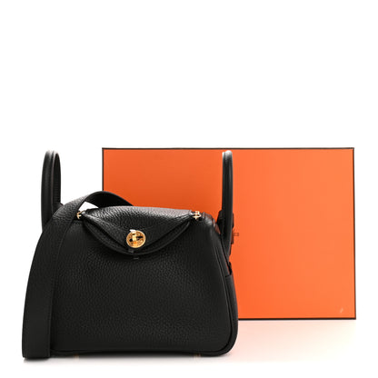 Hermes Taurillon Clemence Mini Lindy 20 Black 11 of 11
