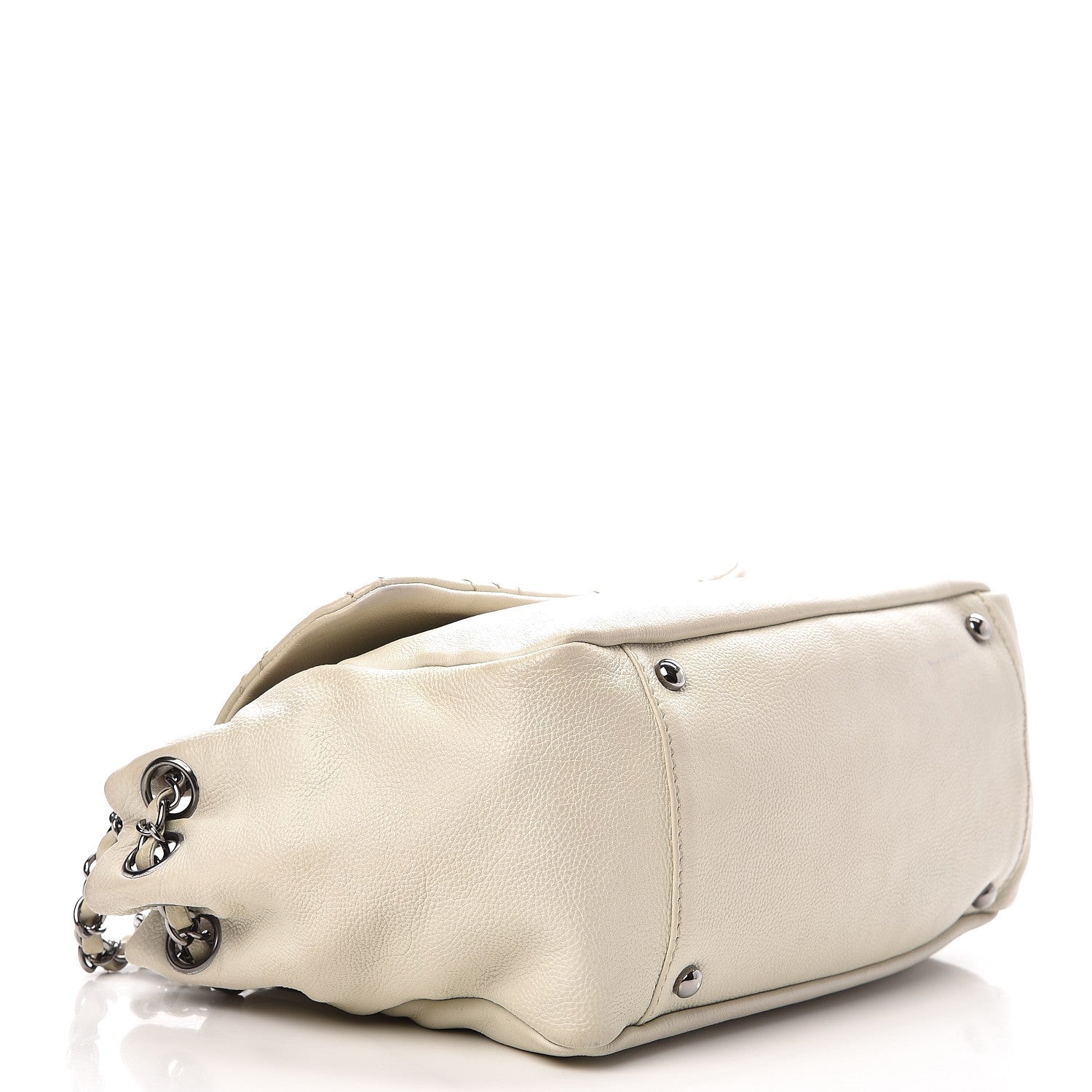 Chanel Calfskin Diamond Stitch Accordion Flap White 5 of 15