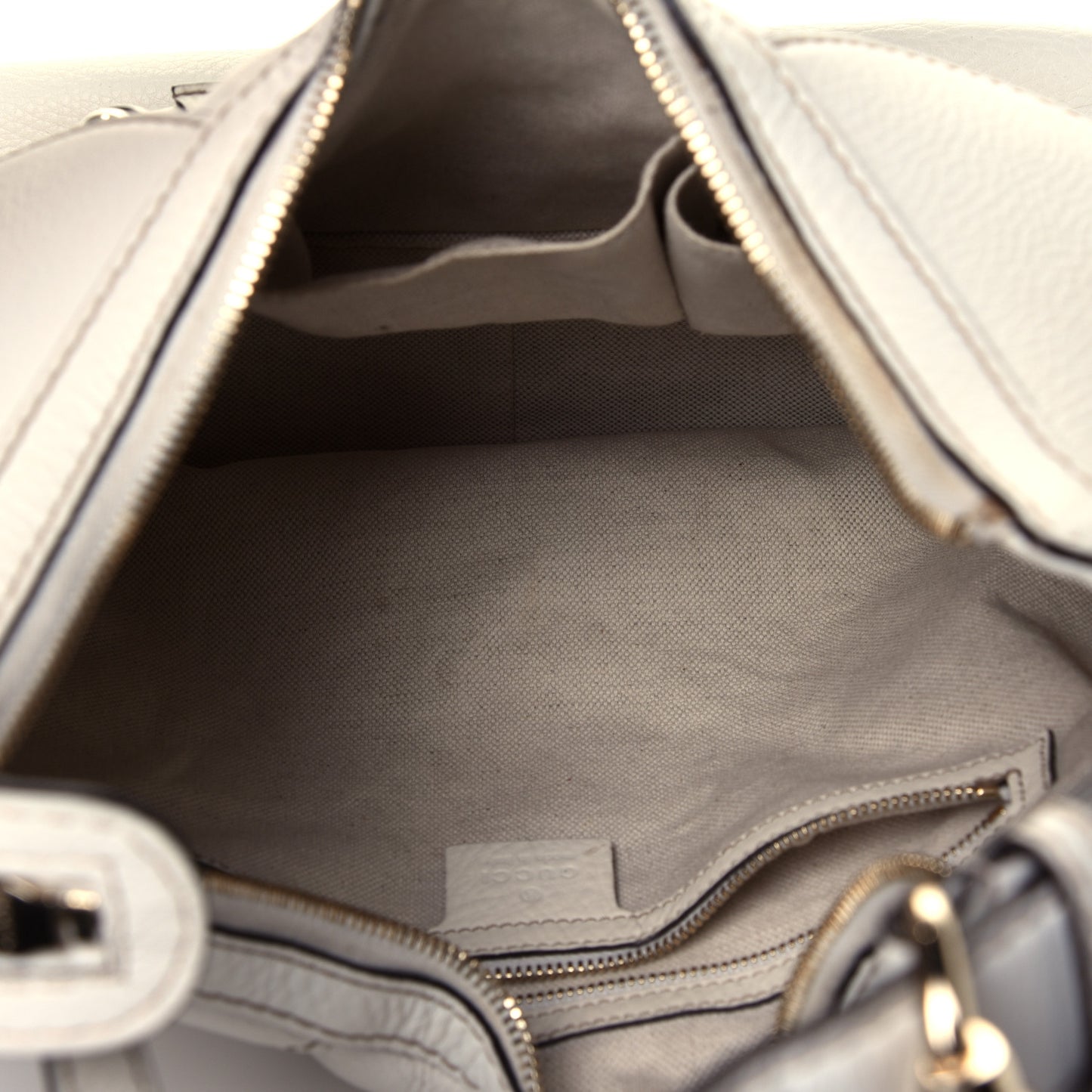 Calfskin Horsebit Web Hobo White