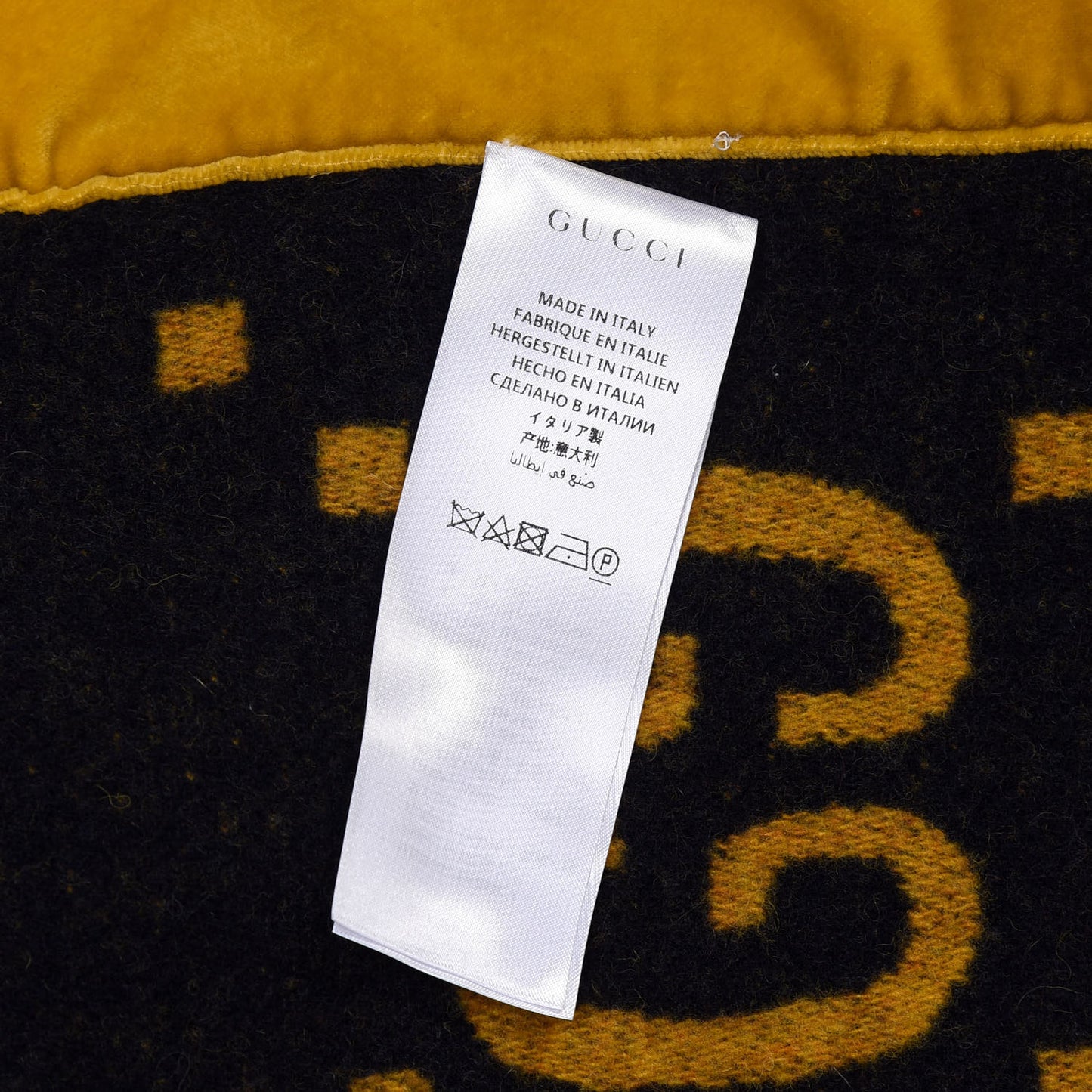 Wool GG Monogram Blanket Black Gold