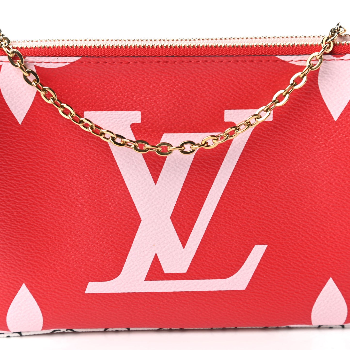 Monogram Giant Double Zip Pochette Rouge
