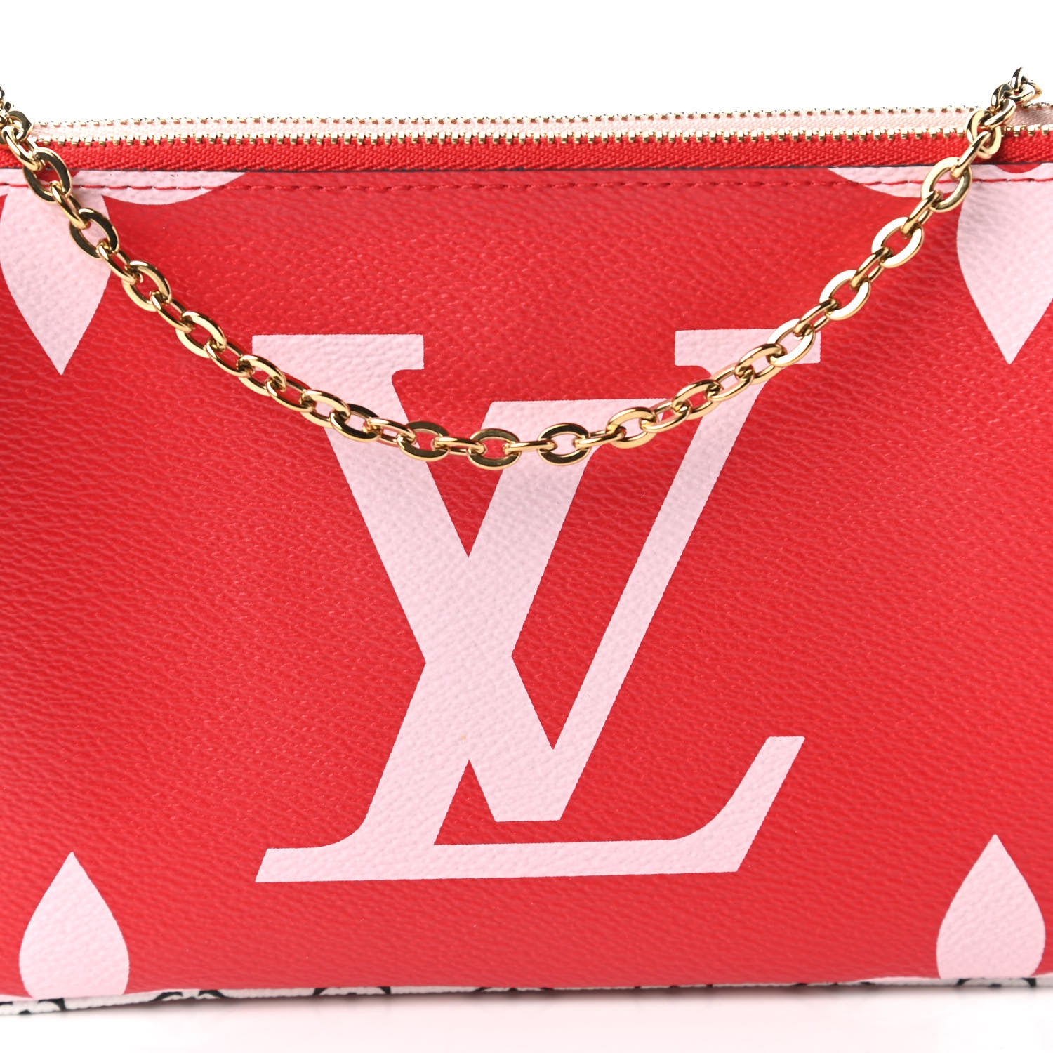 Louis Vuitton Monogram Giant Double Zip Pochette Rouge 8 of 10