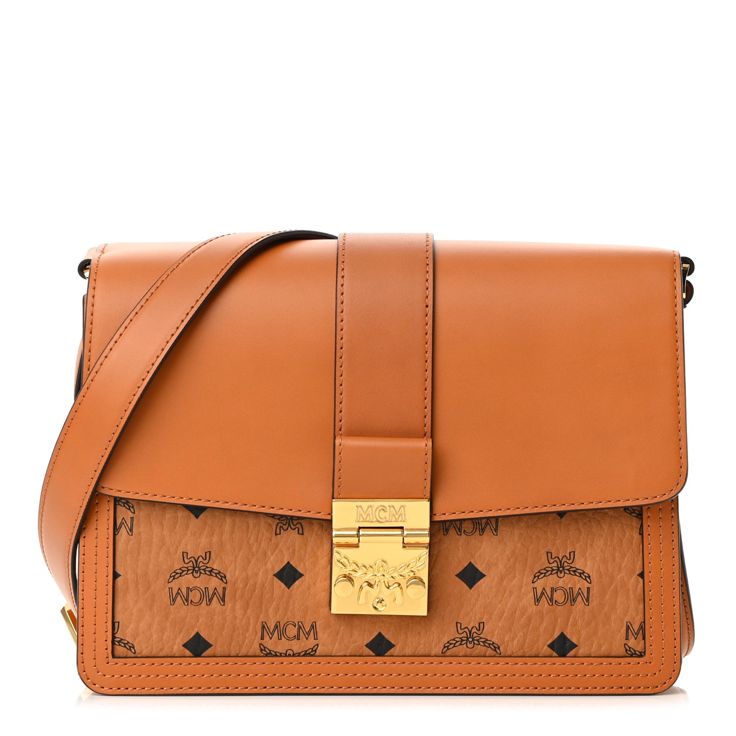 Visetos Medium Tracy Shoulder Bag Cognac