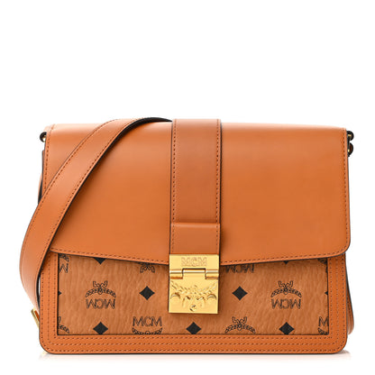 MCM Visetos Medium Tracy Shoulder Bag Cognac 1 of 10