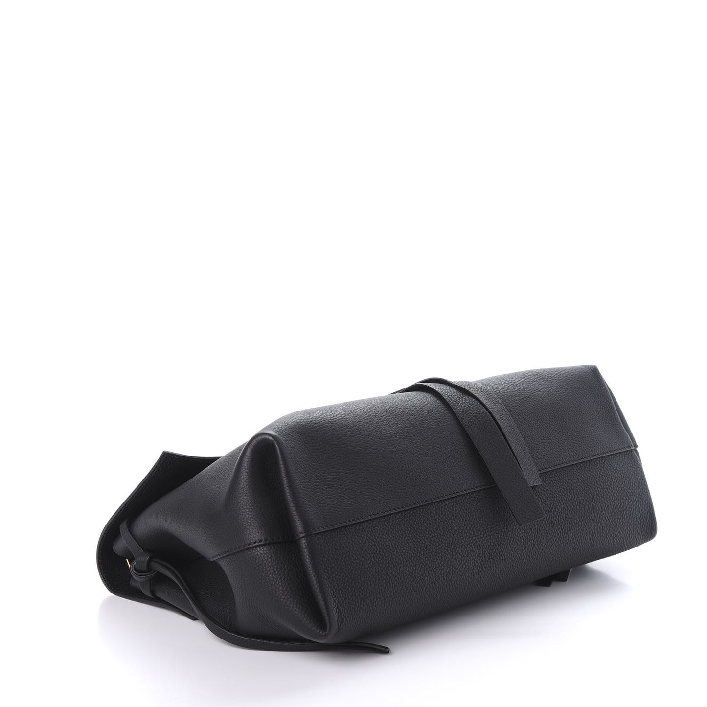 Pebbled Calfskin Large VRing Chain Shoulder Bag Black