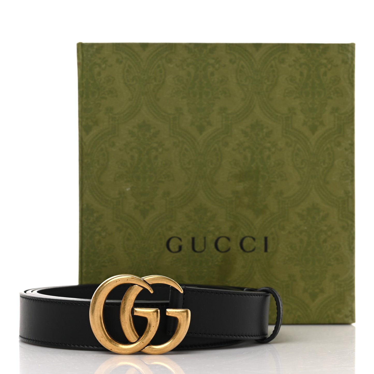 Moon Calfskin Double G 30mm Belt 120 48 Black