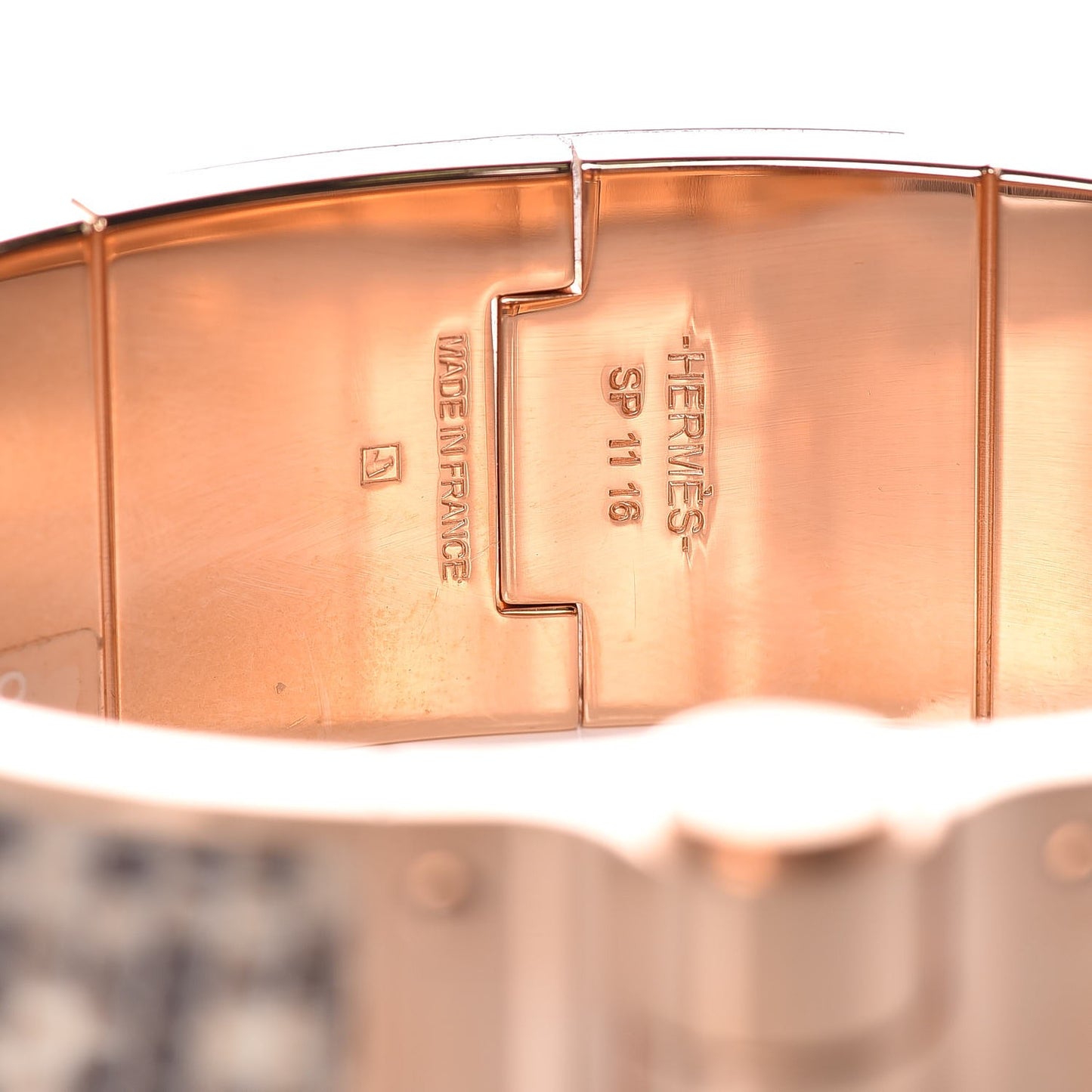 Lizard Charniere Cuir Wide Hinged Bracelet M Ombre