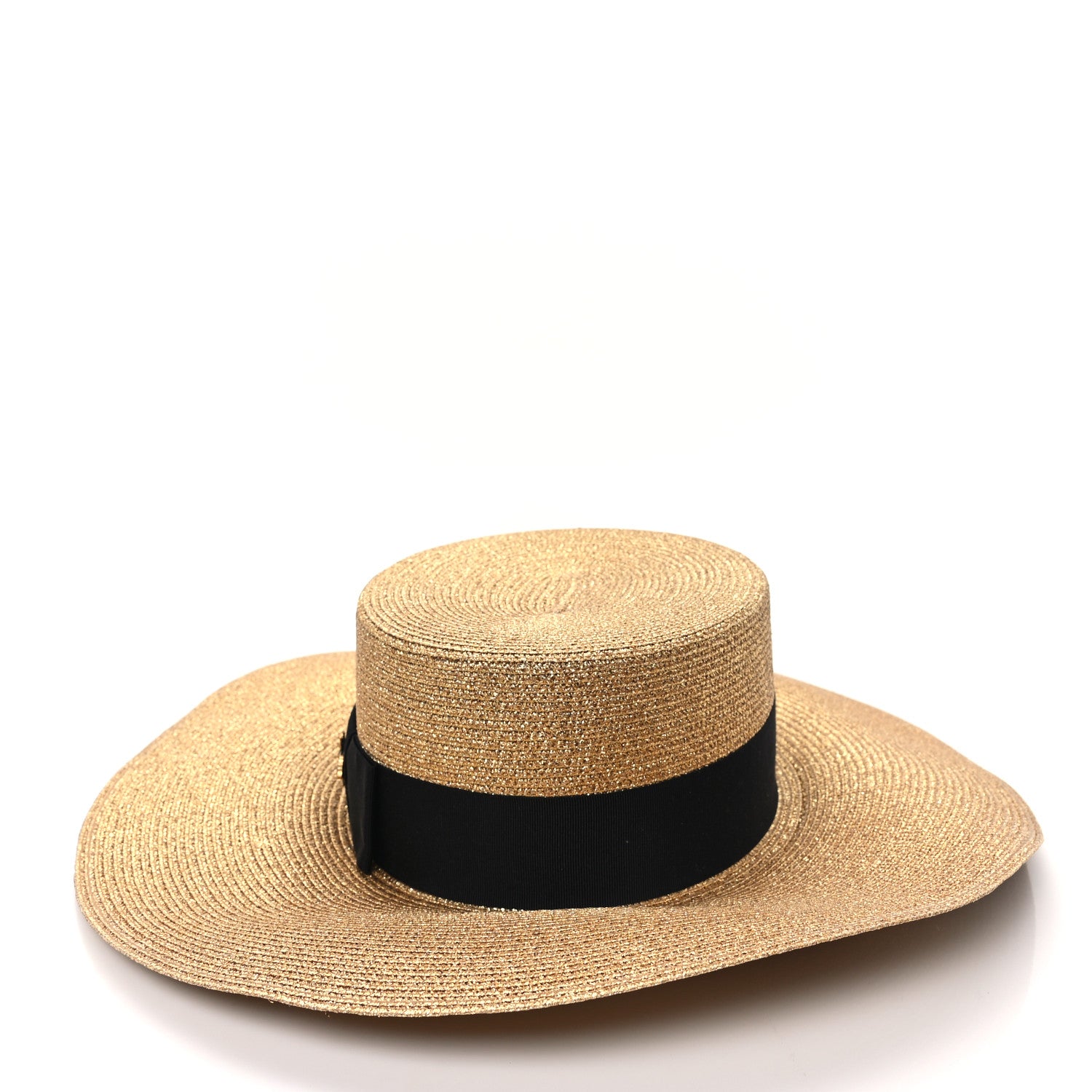 Gucci Lame Papier Hat S Black Gold 3 of 11