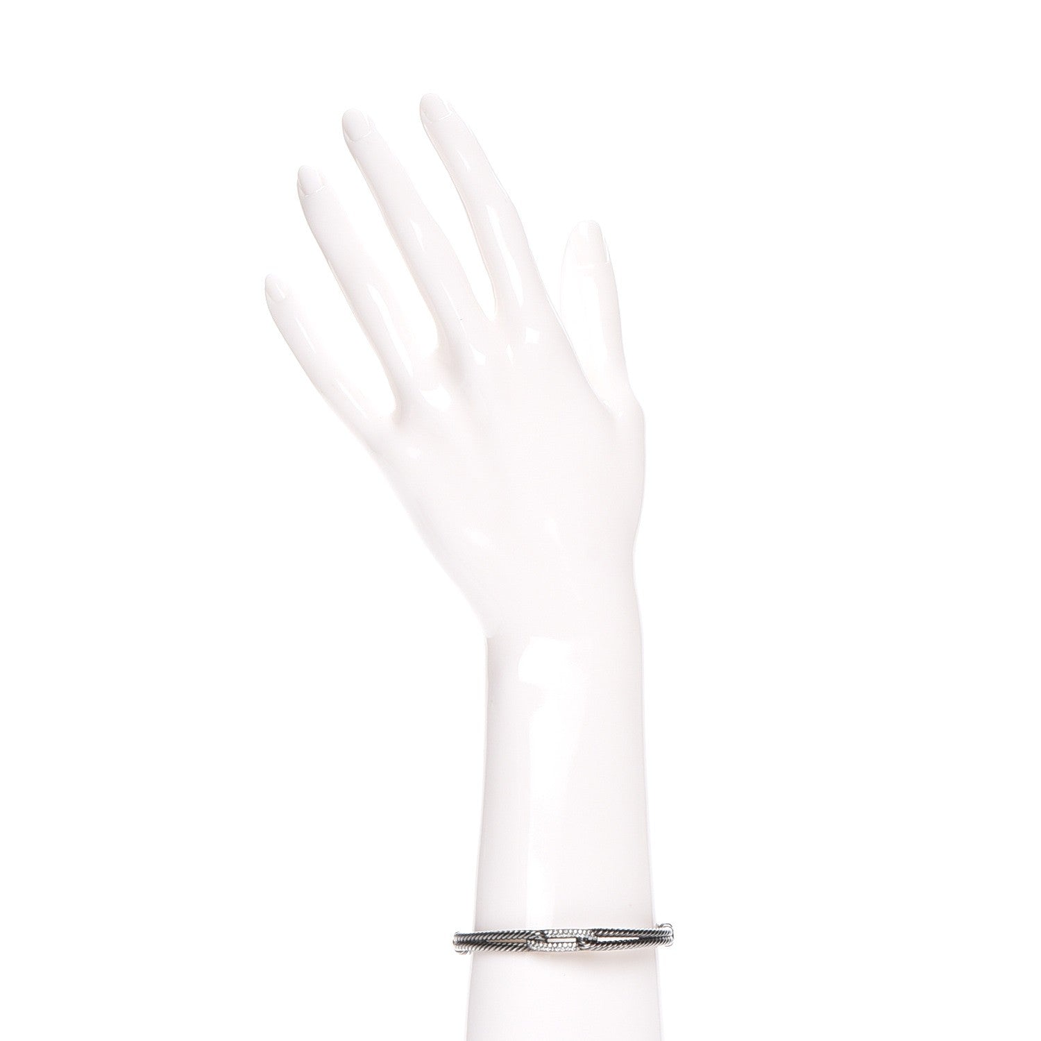 David Yurman Darkened Sterling Silver Diamond 7mm Mini Loop Labyrinth Bracelet 2 of 5